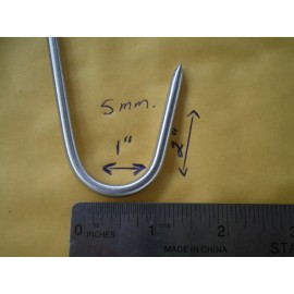 HAND MADE 10 PCS. HEAVY DUTY STAINLESS STEEL MEAT/POULTRY S HOOK, 4" X 5MM. W/2" HOOK ENDS