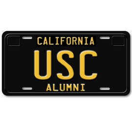 Voss Collectables California State University College Alumni Aluminum Car Vanity License Plate Tag Black, USC