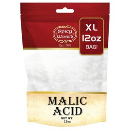 Spicy World Malic Acid Powder 12 Ounce - Food Grade, Crystals, Tart Flavor
