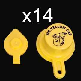 Yellow Gas Can Cap That Fits Your Vintage Blitz Spout - 14 Single Caps & 14 Vents