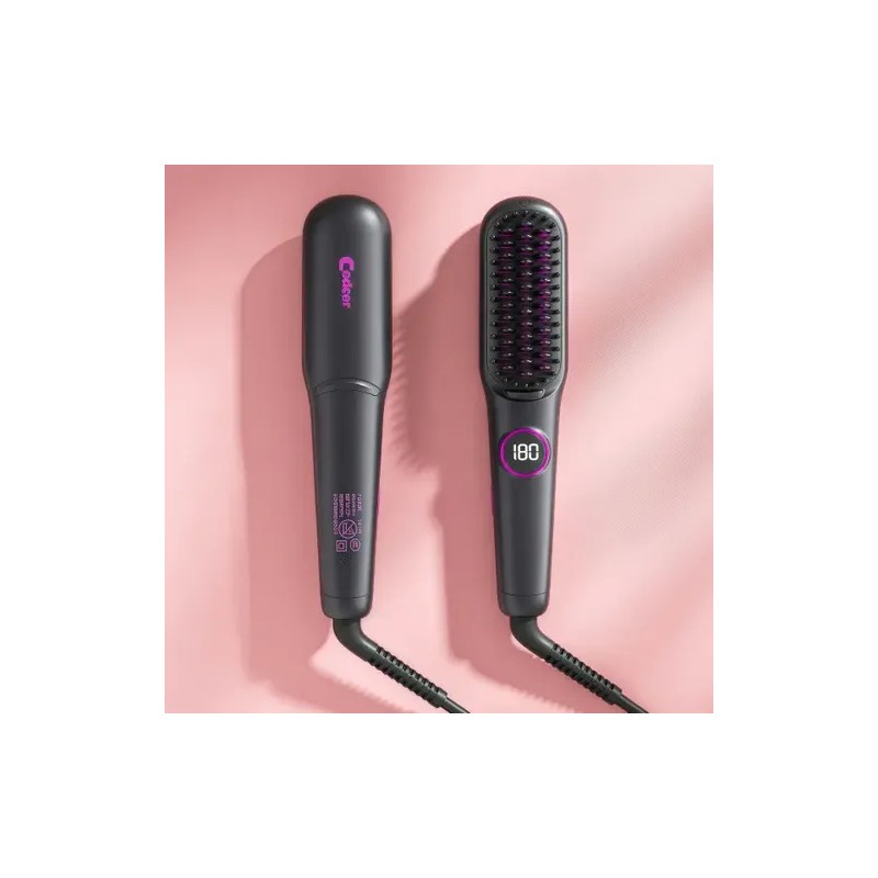 Cepillo Alisador Cedcer Ss03 Profesional Iónico Frizz Lcd