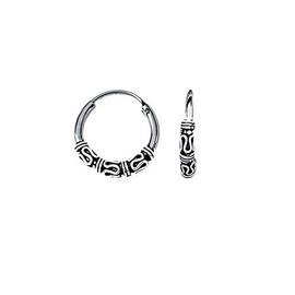 NKlaus Silver Pair of 925 Sterling Silver Earrings Celtic Hoop Earrings Gothic Celtic Ear Piercing 18 mm 5043, Sterling Silver, No Gemstone
