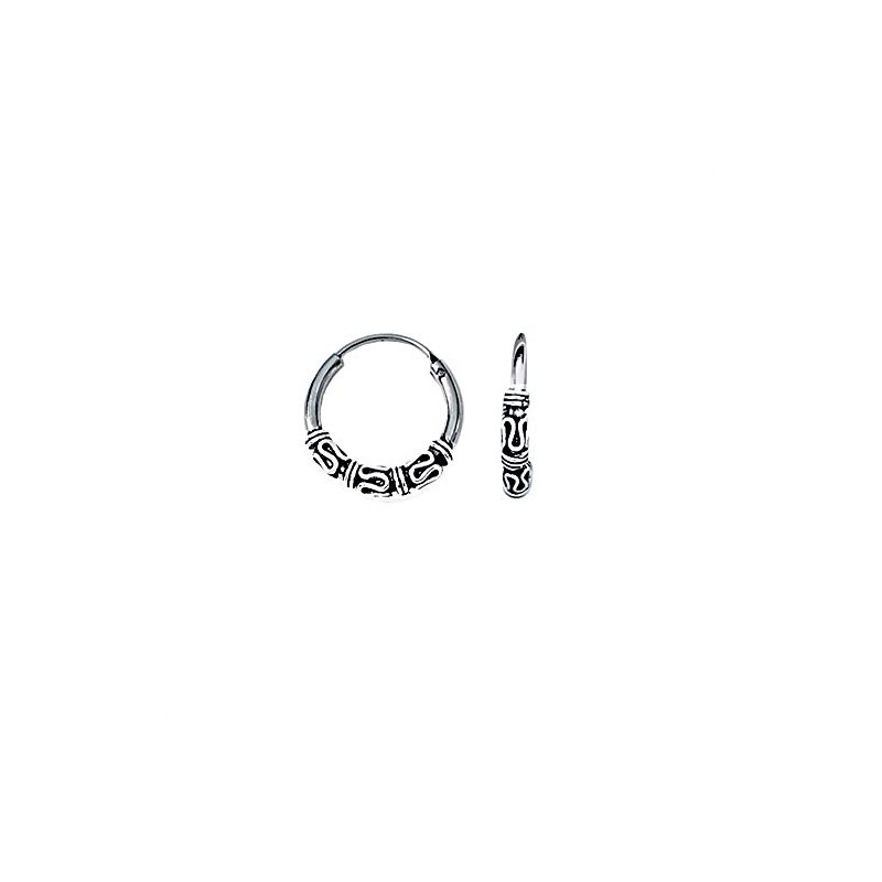 NKlaus Silver Pair of 925 Sterling Silver Earrings Celtic Hoop