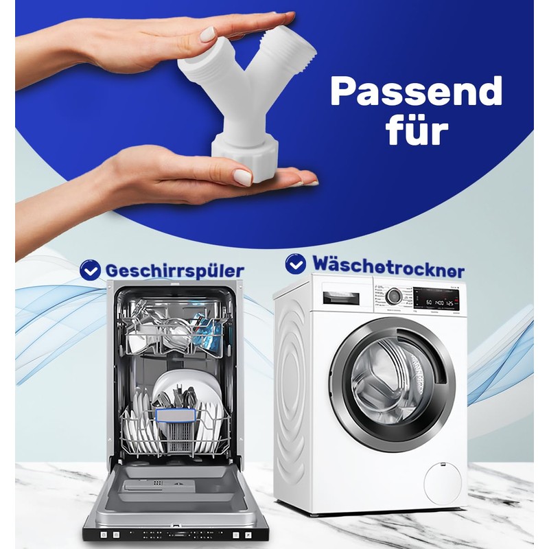 Monteral Double Water Connection Distributor for Washing Machine and Dishwasher,