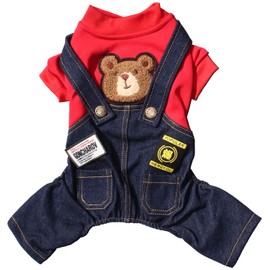 Dog Costume Clothes, Cute Denim Overalls for Small & Medium Pets, Boy & Girl Dogs Coats Jeans T-Shirts Sweatshirts
