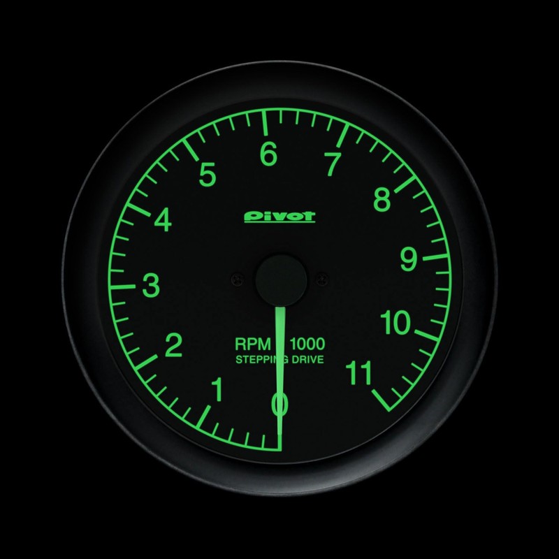 PIVOT GT GAUGE-80 GST-8G 80 Pi Tachometer Green Lighting