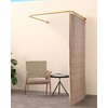 Yampos U Shaped Shower Curtain Rod Gold, [Both Sides: 23.6"-52",