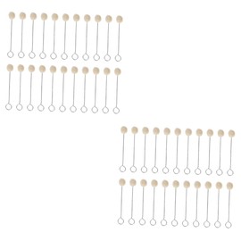 TEHAUX 2sets Leather Coloring Wool Daubers Brush Wool Ball Brush Metal Handle for Dyeing and Staining 25pcs*2