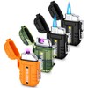 4 Pack Waterproof Lighter Outdoor Windproof Torch Lighters Dual Arc