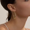 Lightweight Oval Hoop Earrings for Women - 14K Gold Plated,