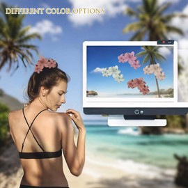 Flomiara 4PCS Hair Clips for Women, Flower Claw Clips, Women Cute Hair Clips, Suitable for Thick Thin Hair, Non-slip Matte Firm Hairpin, Plastic Hairpin, Grayish White, Green, Brown, Purple