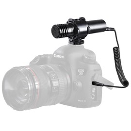 Sevenoak SK-SVM10 Aluminum Stereo Video Condensor Microphone with Deadcat, Shockmount, Soft & Hard Cases for Nikon, Sony and Canon DSLR Cameras and Camcorders