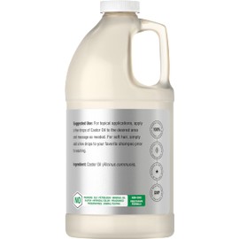 Horbäach Castor Oil 64oz | for Hair, Eyelashes & Eyebrows | Hexane Free & Cold Pressed | Vegetarian, Non-GMO