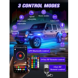 10Pods 5 Sides Full Angle RGB LED Rock Lights Kits High Brightness 27 Beads RGB 5050 IP68 Waterproof Underglow Multicolor Exterior Wheel Rock Lights for 12V Trucks Jeep Offroad Pickup UTV ATV RZR SUV