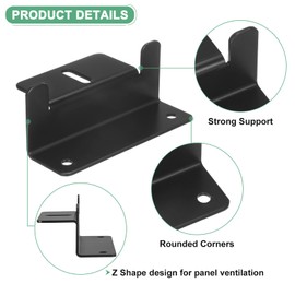 M METERXITY 4 Units Solar Panel Mounting Z Brackets Lightweight Corrosion-Free Aluminum Anodized Solar Panel Mounting Brackets for Roof/Wall/Boat/Off-Grid/RVs Solar Panel Mounts [Black]