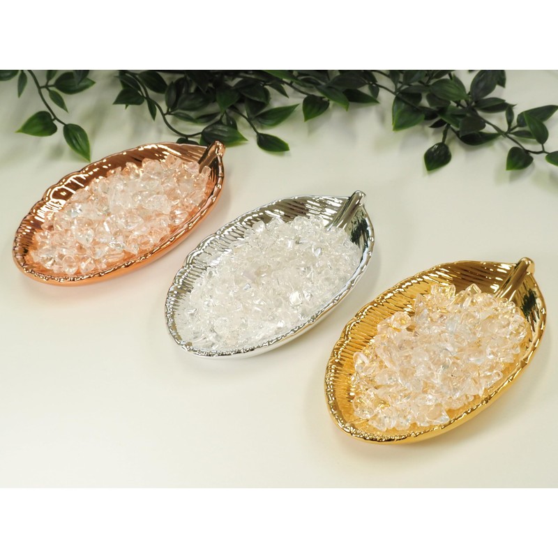 RELIGHT Natural Stone, Crystal, Ripple, Feather, Small Plate, 2-piece Set,