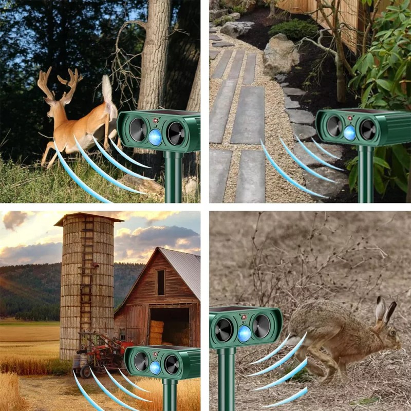 generic B 2 Ahuyentador Solar Ultrasónico Animales Para Jardín Hzx