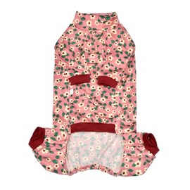 Sphynx Hairless Cat Four Leg Breathable Summer Spandex Pajamas Elastic Pet Clothes Cat Surgery Recovery Suit Vest Kitten T-Shirts Cats & Small Dogs Apparel (Pink Pear Blossom, L (8.8-11 lbs))