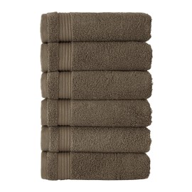 Classic Turkish Towels CTT - Premium 6 Piece Hand Towels Set, 100% Turkish Cotton, Quick Dry & Comfy Towels for Hotel & Spa, Highly Absorbent | 16"x27"(Deep Taupe)