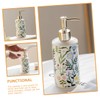 Sosoport Ceramic Flower Printing Lotion Dispenser Stylish Pump Bottle for