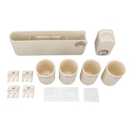 Toothbrush Holder Bathroom Hanging Vanity Tooth Brush Organizer Punch Free Sorting Storage Rack 4 Cups