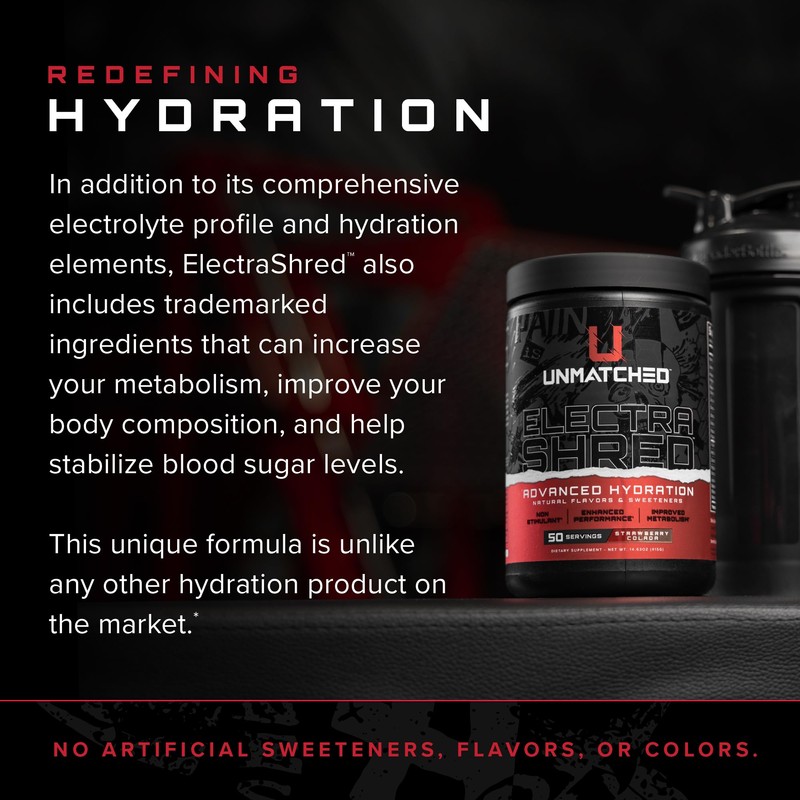 Unmatched, ElectraShred Advanced Hydration Formula, Lemon Lime Sherbet, 50 Servings