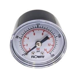 50mm Dry/Pneumatic pressure gauge 1/4 BSPT REAR Entry (0-300 PSI (21 Bar))