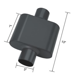 Pair of Single Chamber Performance Race Muffler 3" Center/Center Universal Steel Muffler (3 Inch)