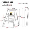 Acrylic 3 Step Ladder Folding Step Stool for Adults Foldable