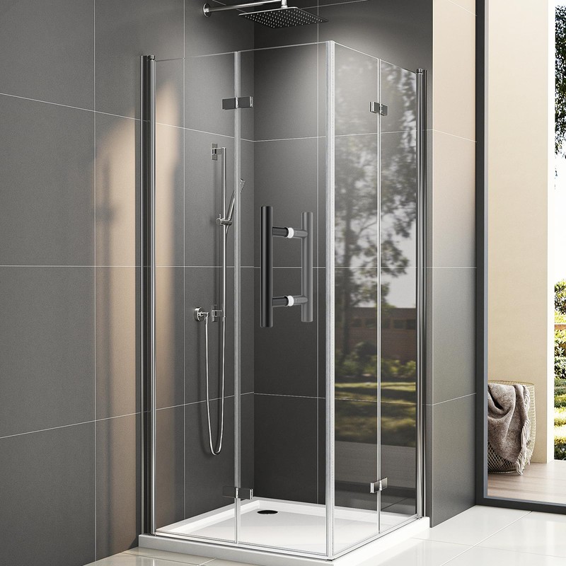 Ranbo 12 Inch Double Sided Barn Door Handle, H-Shaped Shower