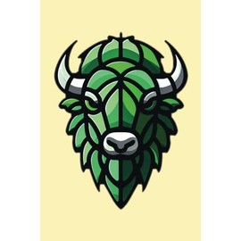Bison Head Notebook-yellow background