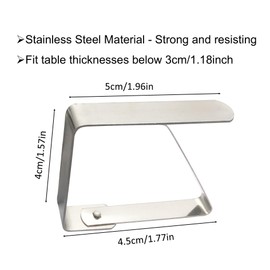EesTeck 8 Pack Stainless Steel Tablecloth Clips Outdoor Table Cover Clamps Weddings Party Picnic Camping Table Cloth Holders