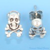 Skull and Crossed Bones 925 Sterling Silver Post Stud Earrings