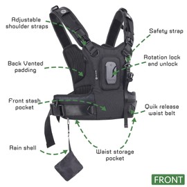 4J LEDR Camera Carrier Chest Harness J1,Camera Harness System for One Camera,Camera Chest Harness,Camera Harness for Photographers Hiking Climbing Wedding Travel,Camera Straps for Photographers,Black