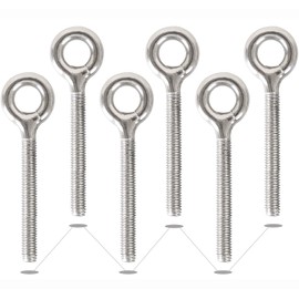 ADNEWX® Pack of 6 Eye Bolts M10, 304 Stainless Steel Eye Bolt with Metric Thread, Closed Eye Bolts for Fixing and Hanging Roll