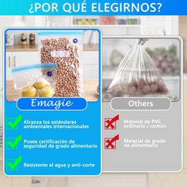 EMAGIE Bolsas Reutilizables para Alimentos - 22 Piezas Bolsas de Vacio Con Bomba de VacíoBolsas Reutilizables de Doble Uso para Conservar la Frescura el Vacío Para Almacenar Verduras Frutas y Cereales
