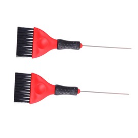 IWOWHERO 2PCS Stainless Steel Hair Coloring Brush Professional Hair Dye Applicator with Pin Tail for Precision for Salon Home Use Ergonomic Grip for Comfort and Control