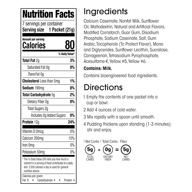 WonderSlim Protein Pudding, Banana Delight, Gluten Free, Low Carb, Low
