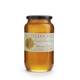 Organic Wilelaiki (Hawaiian Christmas Berry) Raw Honey, Single Floral Variety by Big Island Bees (Large 47 oz Glass Jar)