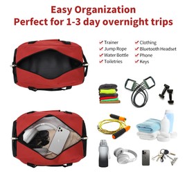 Apenze Small Gym Bag 18 inch Carry On Duffel Bag for Weekender Travel - Red