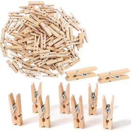 Zhenghebuy Mini Wooden Pegs,100Pcs Natural Wooden Clothes Pins for Craft,3.5cm Photo Pins,Decorative Pegs for DIY,Home Art Decor