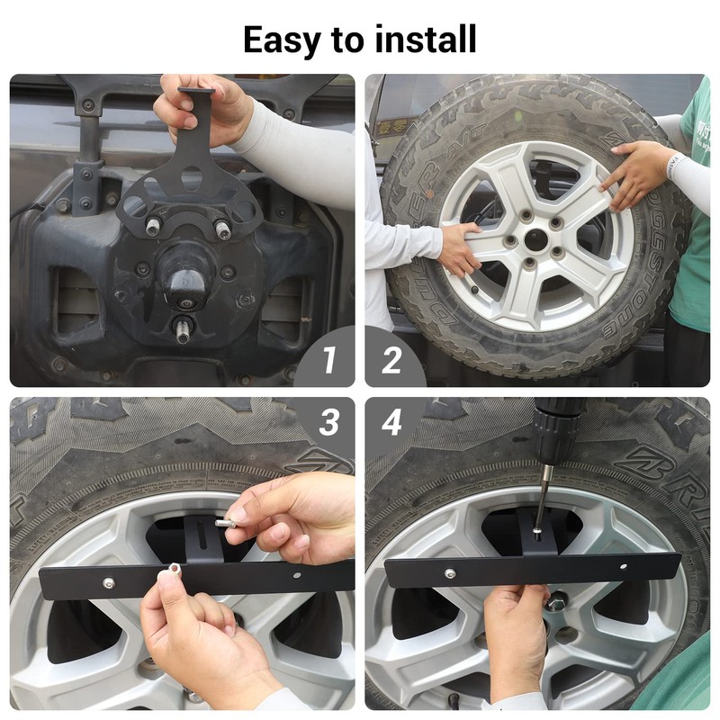 Hoolcar Spare Tire License Plate Relocation Bracket Holder Compatible with