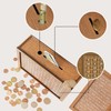 Wooden money box with numbers ticks with counter, money box