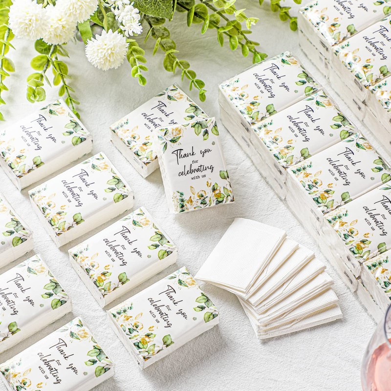 100 Pcs Wedding Facial Tissues Welcome Bags Mini Pocket Tissues