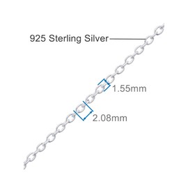 Designer Inspirations Boutique 12" Inch Extra Large Length Sterling Silver 1.5 mm Wide CABLE/Belcher Chain Anklet/Ankle Bracelet/Ankle Chain - 925 Sterling Silver - 12" Inch/30.5 cm