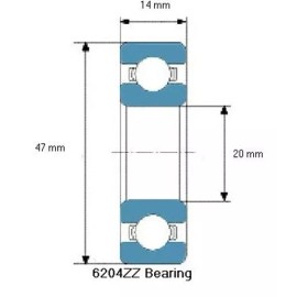 Aftermarket 62042RS  6204 2RS 6204-2RS BEARING DOUBLE SIDE SEALED 20*47*14 MM HIGH QUALITY