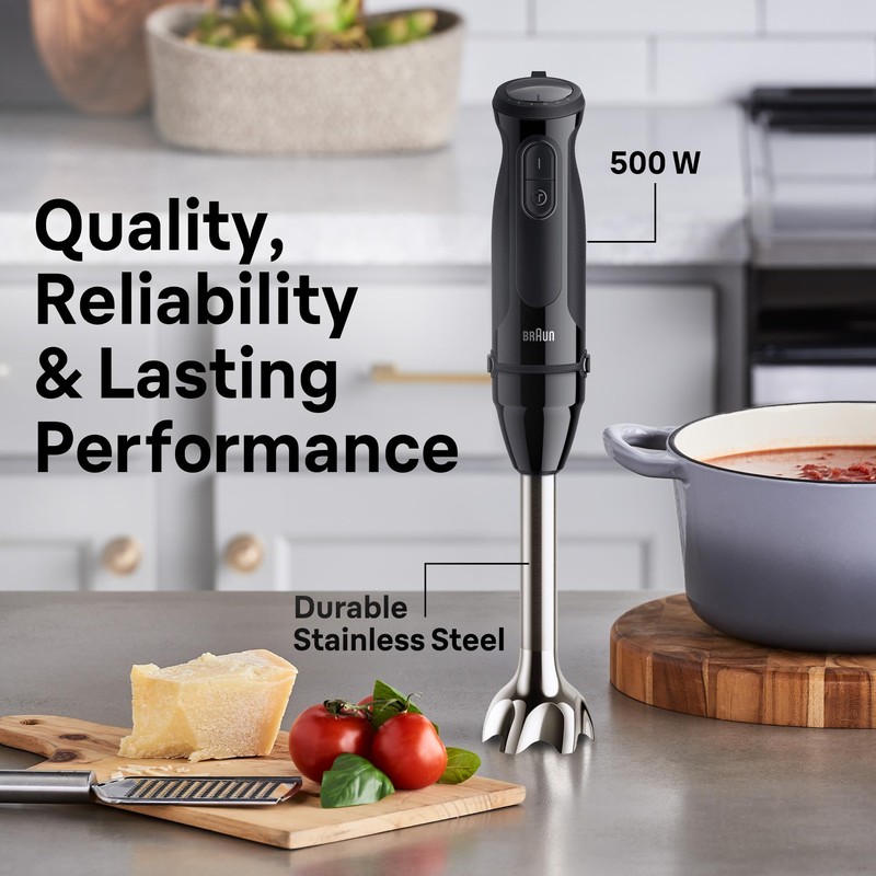 Braun MQ50001M MultiQuick 5 Vario Hand Blender, Black