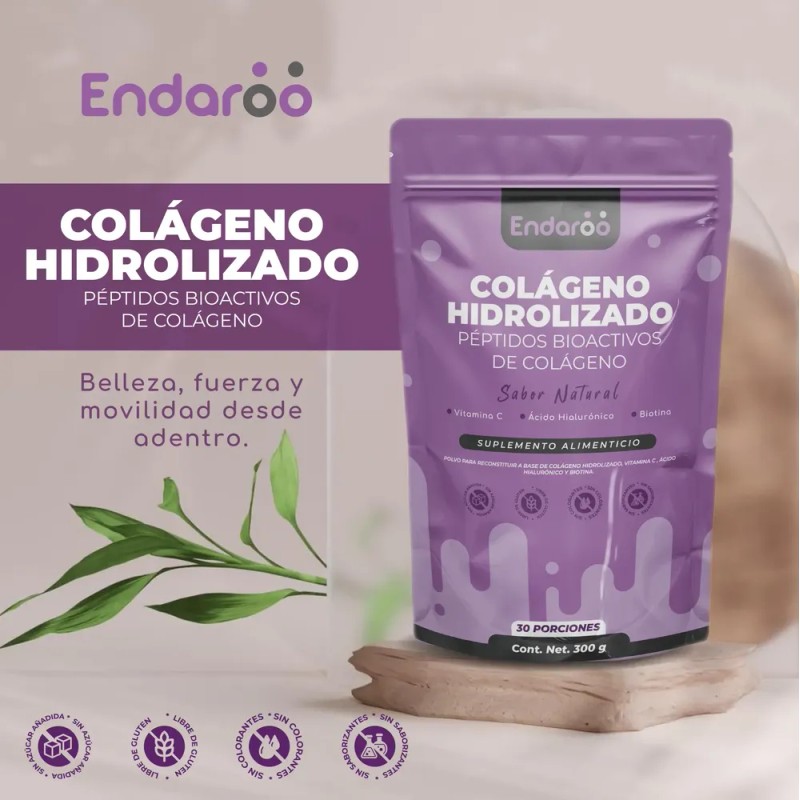 Péptidos De Colágeno Hidrolizado Biotina 300g Pack 3 Bolsas
