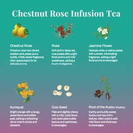 Rose Tea Bag for Beautifying, Leafberry Traditional Chinese Herbal Tea Bags Sampler, Chestnut Rose Jasmine Rejuvenating Soothing Relaxation Antioxidant Properties Healthy 10 Bags Tea Gift sets