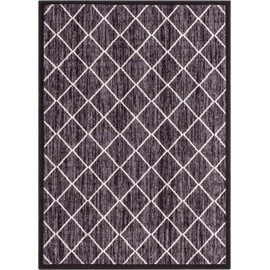 Well Woven Kings Court Clover Grey - Non-Slip Rubber Backed Diamond Trellis 3x5 Area Rug - Entryway, Kitchen & Laundry Room - Kid & Pet Friendly, Easy-to-Clean, Machine-Washable, Low Looped Pile